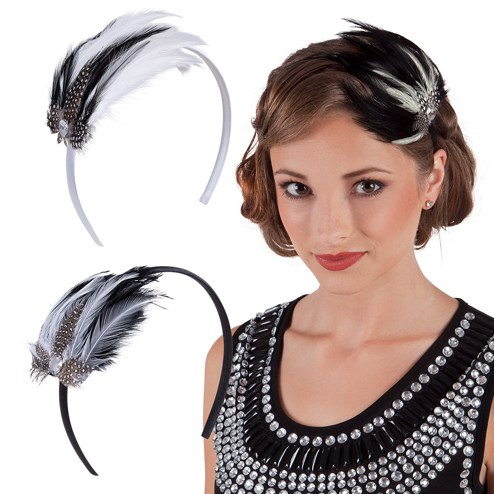 COIFFE PLUMES ANNÉE 30 (Serre tête avec plumes)