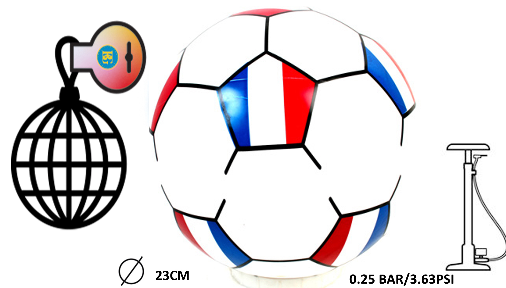 BALLON DE FOOT FRANCE (Ballon pvc, bbr 23 cm) – Image 1