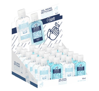GEL HYDRO ALCOOLIQUE (Contenance 50 ml) Présentoir 24 pièces