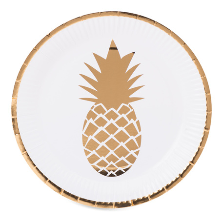 ASSIETTE THÈME ANANAS (Pack de 8 assiettes 23 cm)