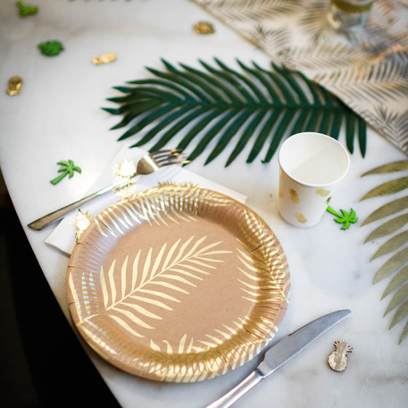 ASSIETTES THÈME TROPICAL (Pack de 8 assiettes 23 cm)