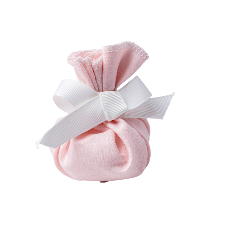 DRAGEES PACK 4 POCHONS ROSES  (Cadeau invité 7 x 10 cm) Pochons en tissu