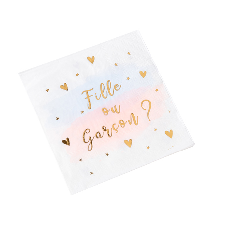 SERVIETTES FILLE ou GARÇON (Pack de 16 serviettes)