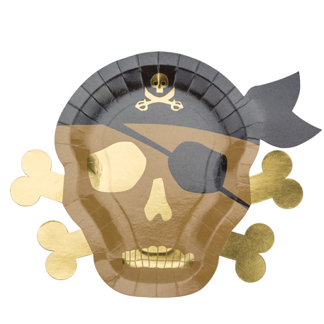 ASSIETTES THÈME PIRATES (Pack de 8 assiettes 23 cm)
