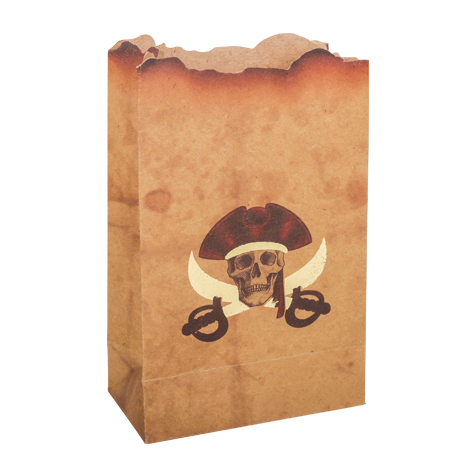 SACS CADEAU THÈME PIRATE (Pack 4 sacs en kraft)
