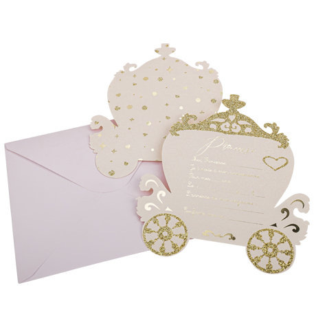 INVITATION DE PRINCESSE (Paquet de 8 cartes)