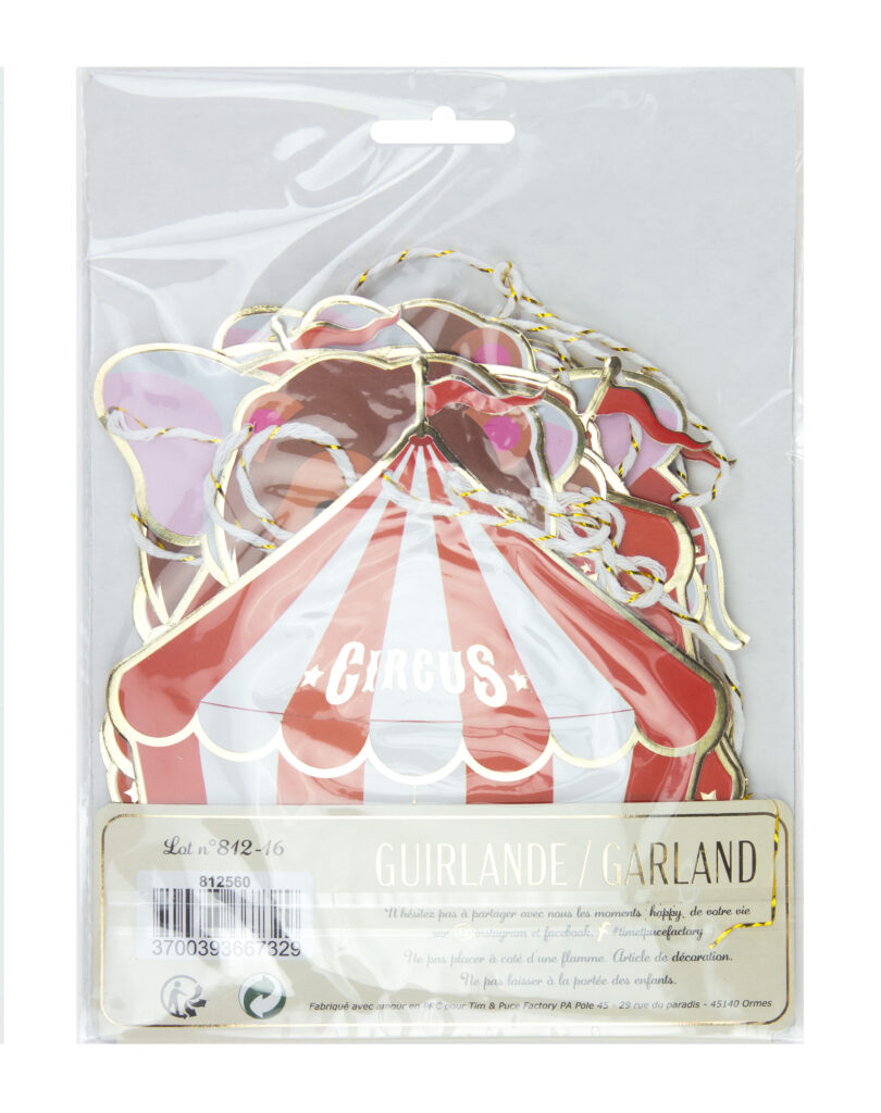 GUIRLANDE DÉCO CIRCUS (Taille 3.50 mètres - Carton)