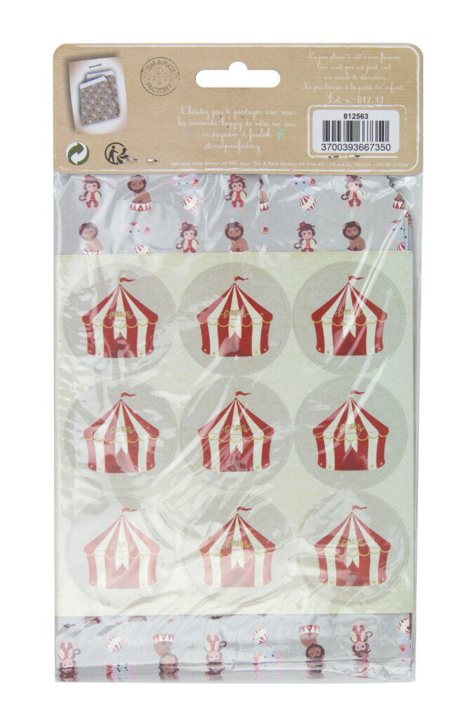 POCHETTE CADEAU CIRCUS (25 sachets 13 x 17 cm)