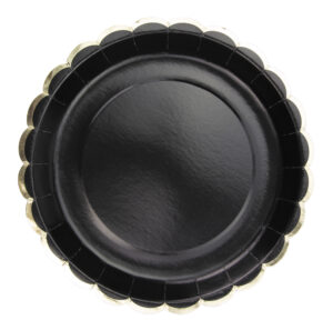 ASSIETTES NOIRES ET OR (Pack de 8 assiettes 23 cm) – Image 2
