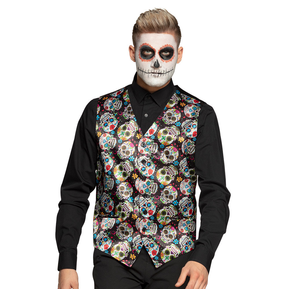 GILET JOUR DES MORTS (Modèle Dia de los muertos) Taille Homme M/L