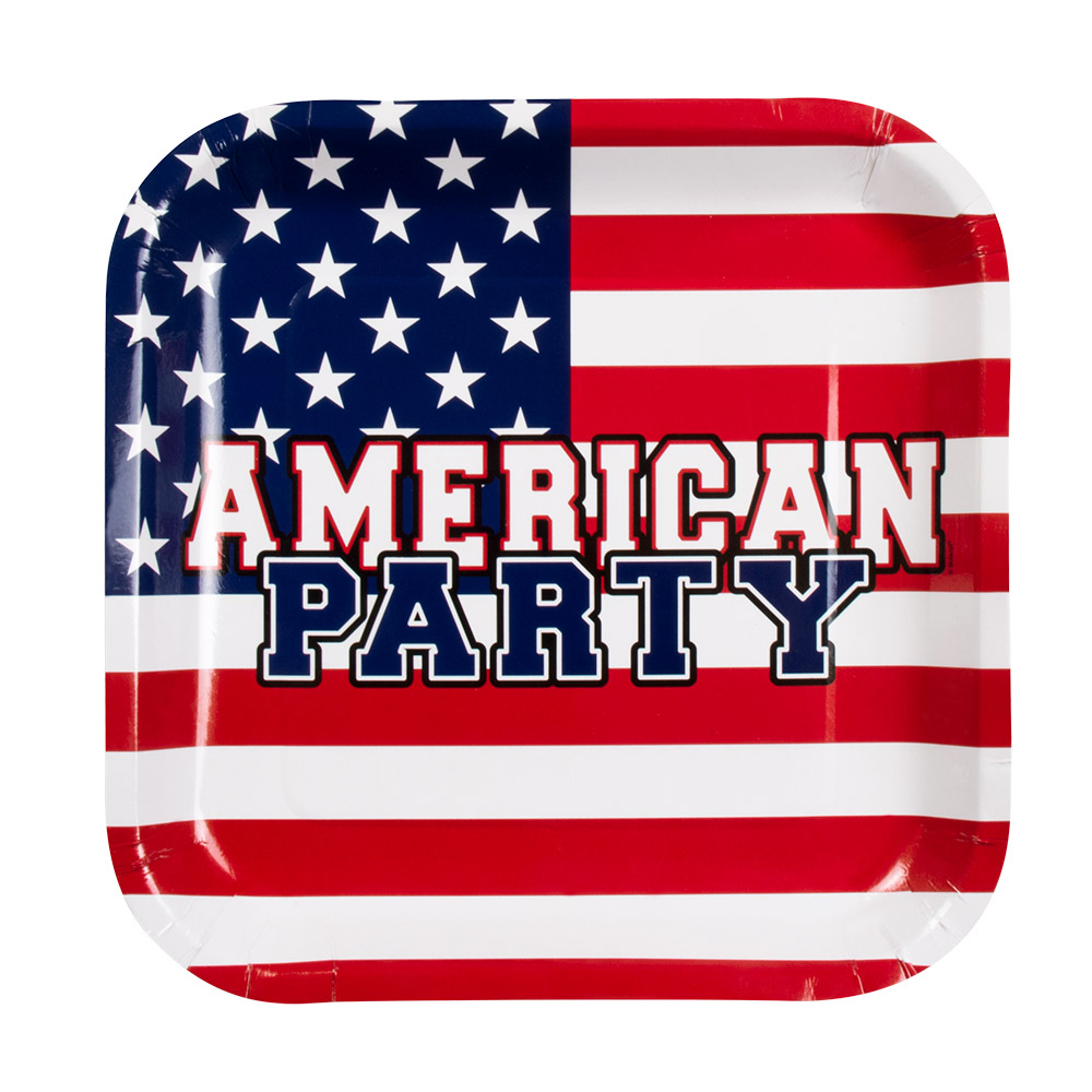 SET DE 6 ASSIETTES USA (Dimension 25 x 25 cm)