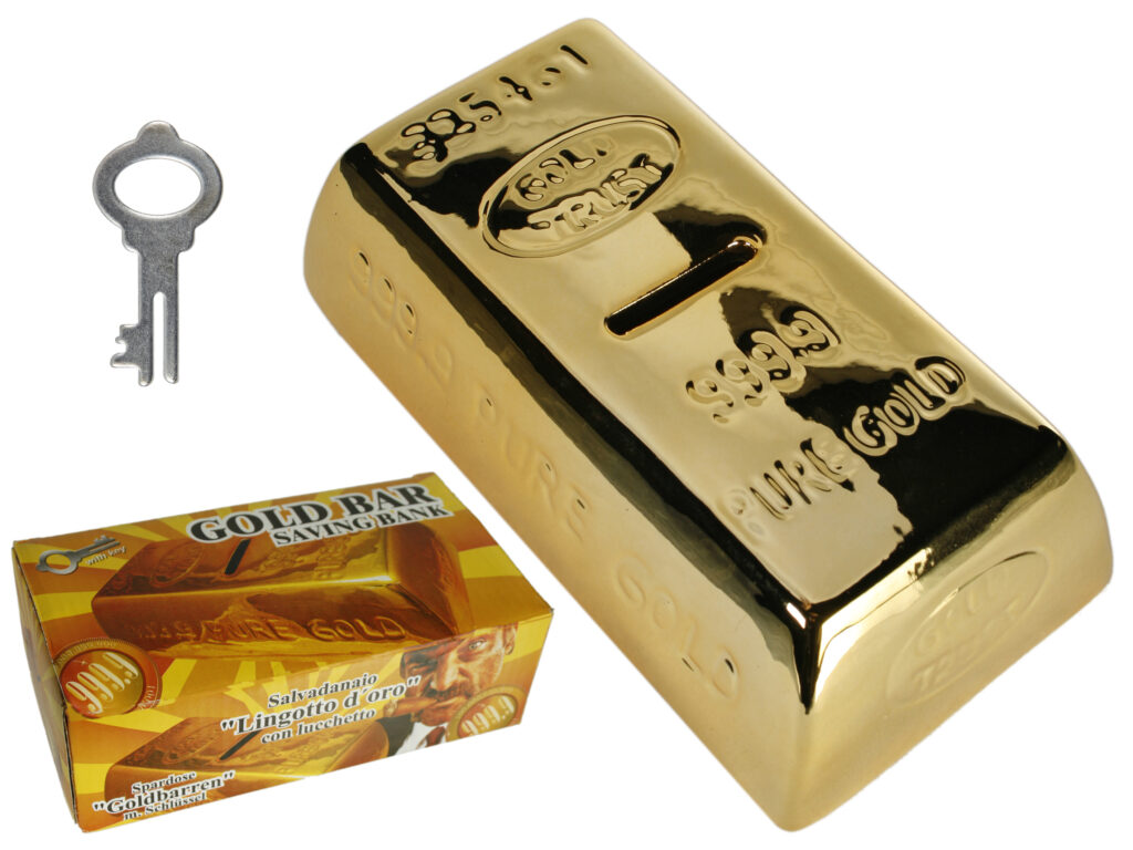 TIRELIRE LINGOT D'OR (Dimension 16.5 x 8.6 x 5 cm)