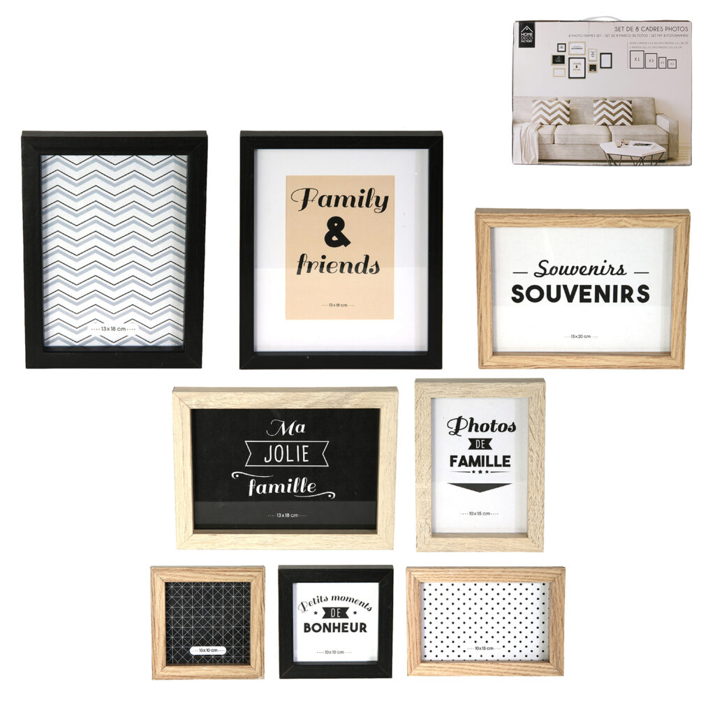 PACK CADRES PHOTOS (Ensemble 8 pièces)