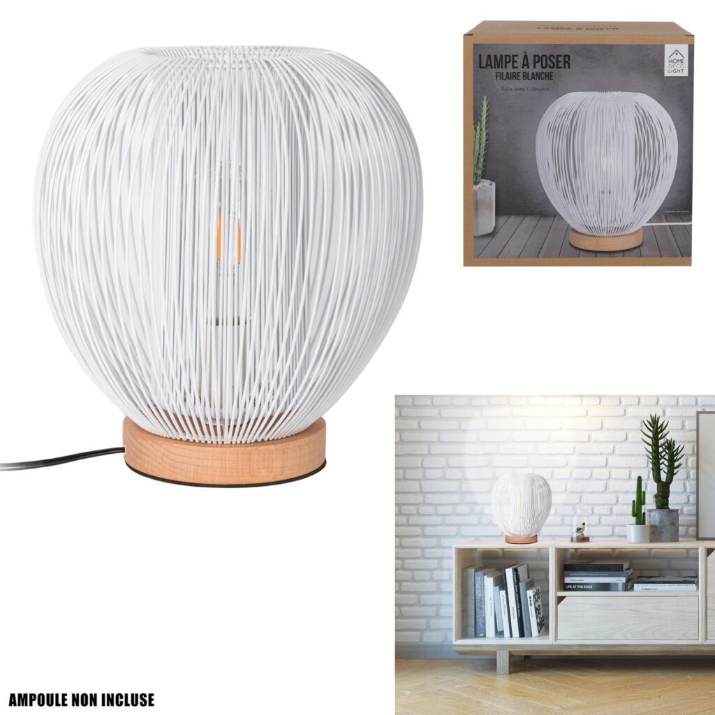 LAMPE BOULE FILAIRE (Couleur blanche)