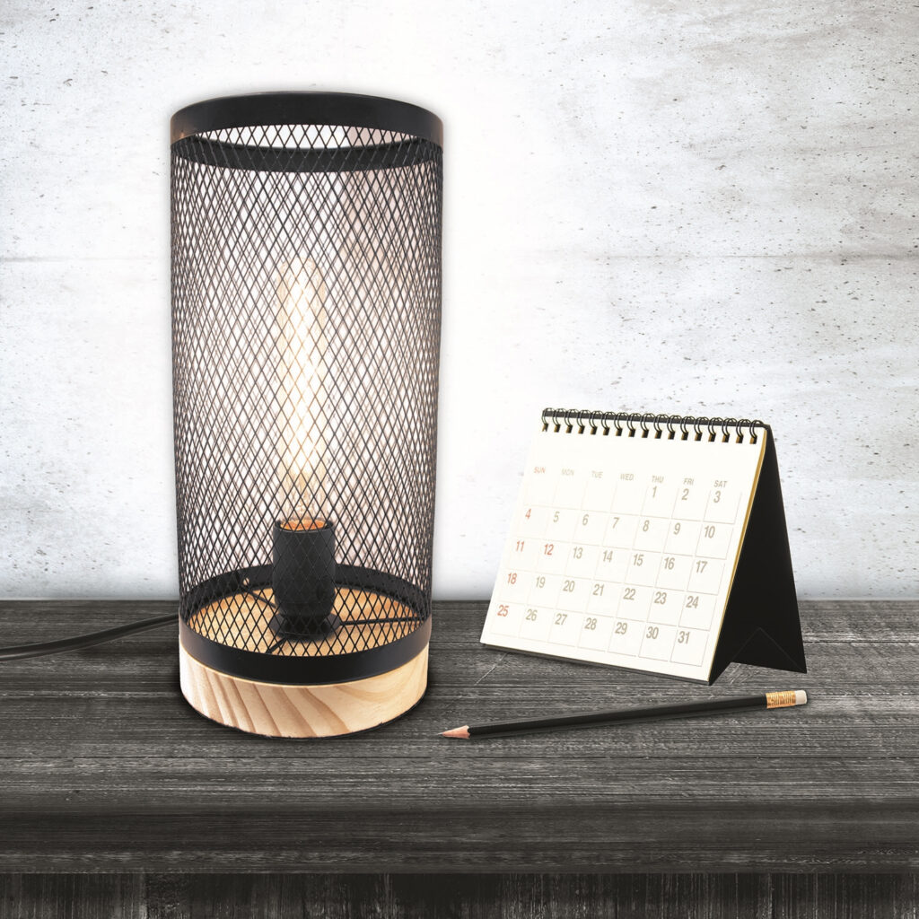 LAMPE CYLINDRE FILAIRE (Grille noire)