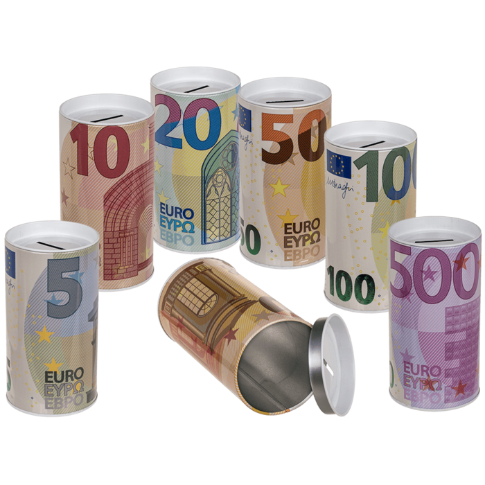 TIRELIRE EURO MÉTAL (Dimension 15.5 x 8 cm)