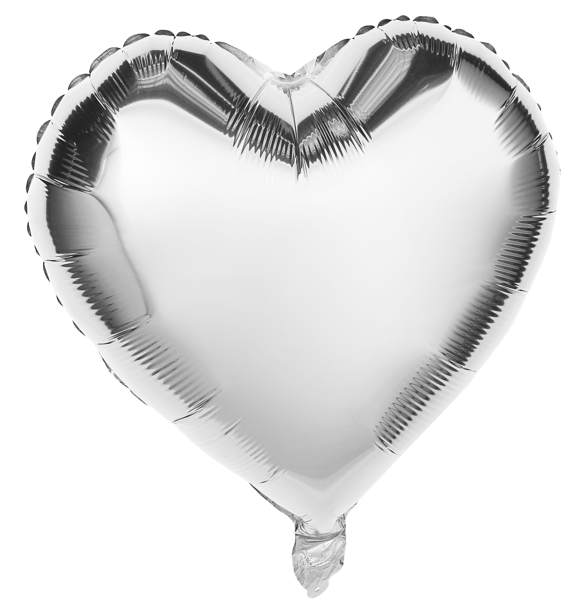 BALLON COEUR MÉTAL (Couleur argent - 48 cm) – Image 1