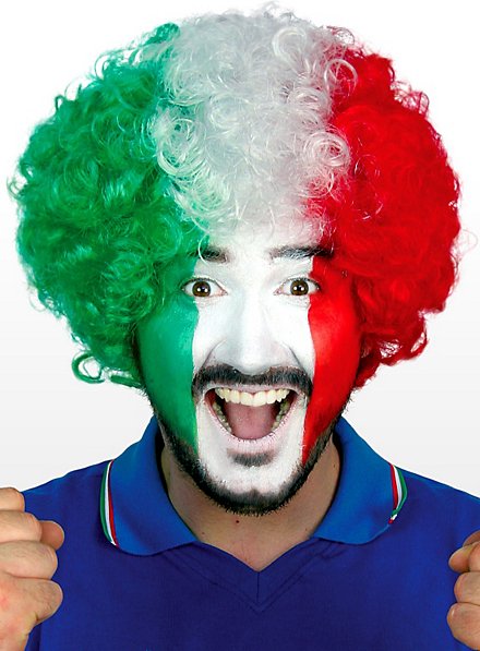 PERRUQUE AFRO ITALIE (Supporter équipe d'Italie) Pack promo - 24 pièces