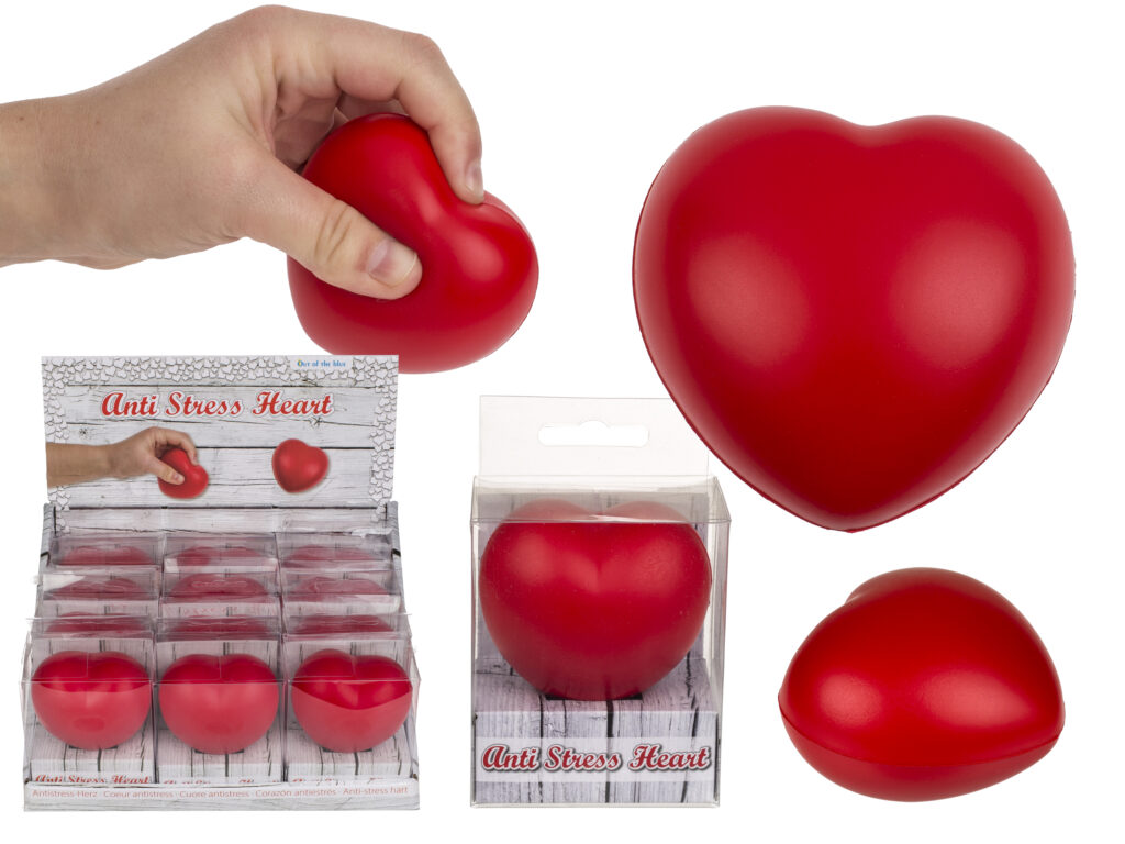 CŒUR ROUGE ANTI STRESS (Taille 6 cm)