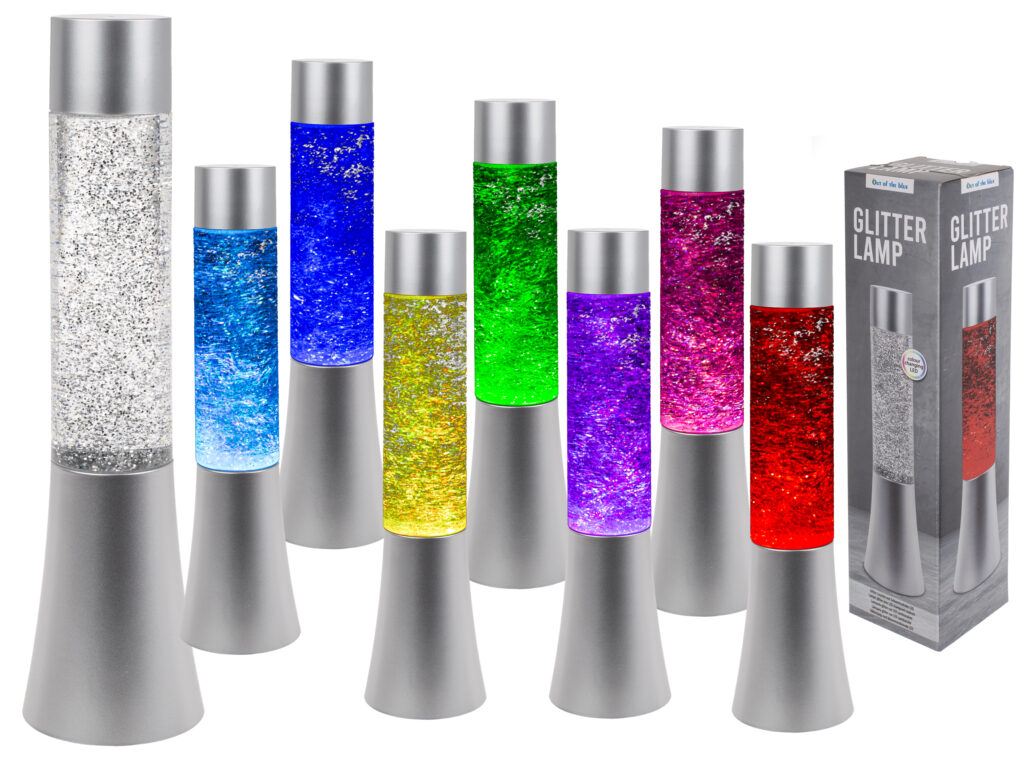 LAMPE GLITTER A LED (Changement de couleur) Hauteur 34 cm