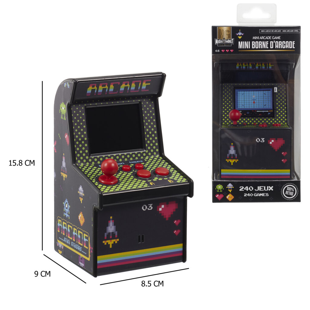 MINI BORNE JEUX D'ARCADE (240 jeux - 16 x 9 x 8.5 cm)