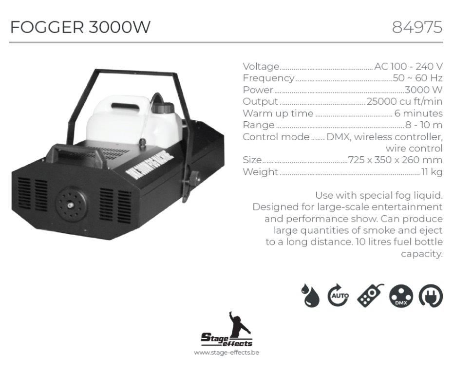 MACHINE A FUMÉE 3000 W (Machine à brouillard)