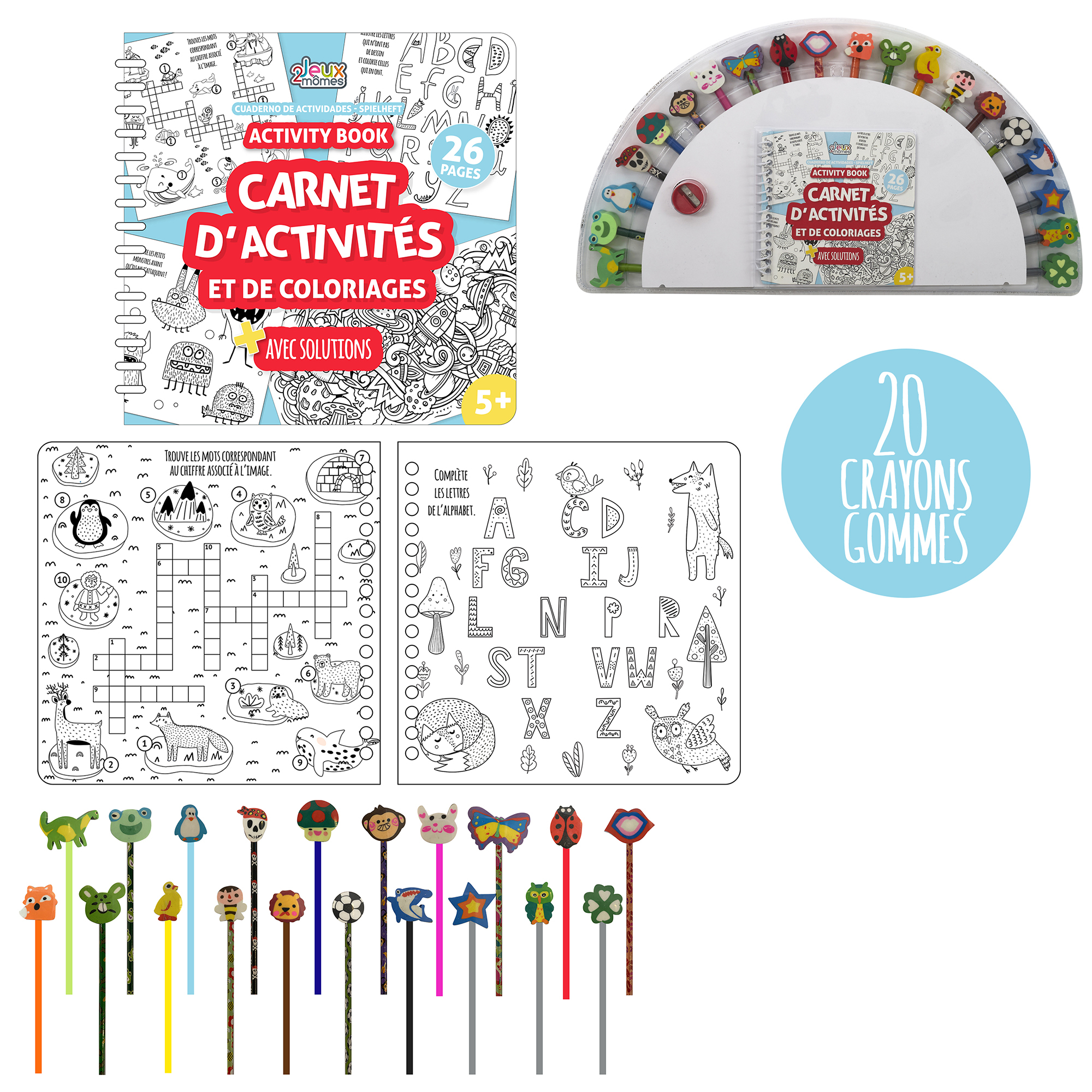 PACK CAHIER D'ACTIVITÉS (avec crayons gommes) – Image 1