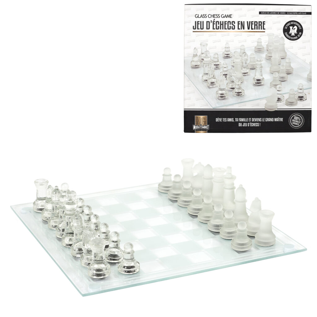 JEUX D'ECHECS EN VERRE (Dimension 25 x 25 cm)