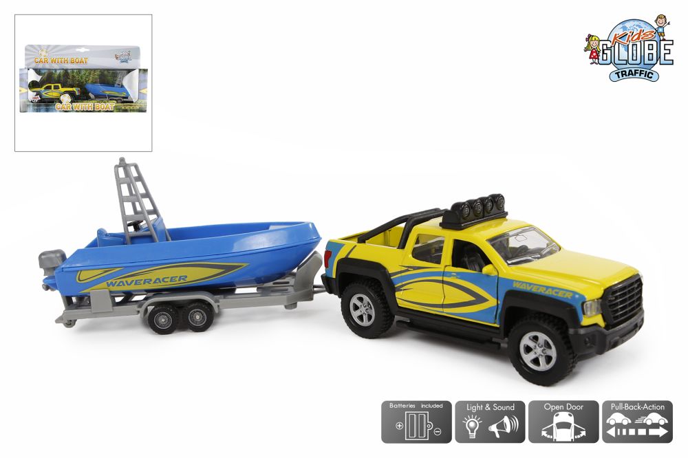 4 X 4 SUV AVEC BATEAU (Sonore et lumineux 29 cm)