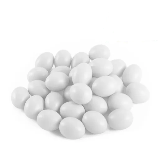 OEUFS BLANCS A DÉCORER (50 oeufs en plastique 7 cm)