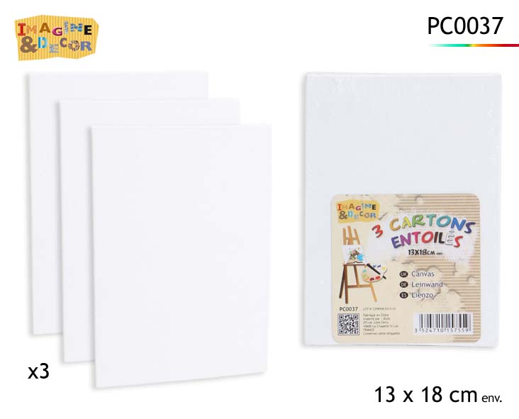 PACK 3 CARTONS ENTOILÉS (Taille 13 x 18 cm)