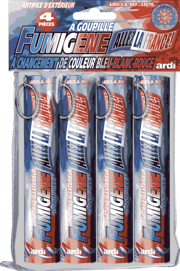 FUMIGÈNES A GOUPILLE (SACHET DE 4 PIÈCES BBR) LONGUEUR 13 CM- DURÉE 1 MN