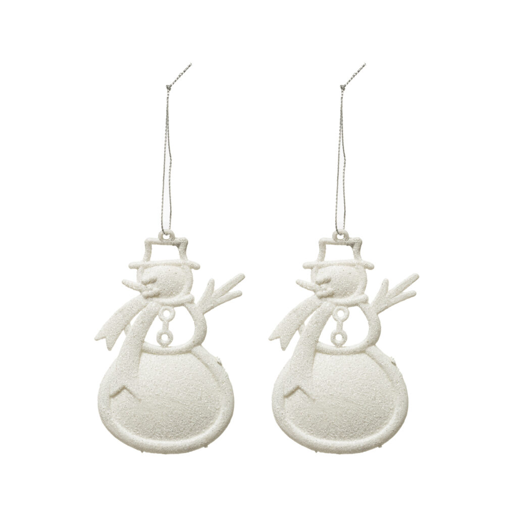 DUO BONHOMMES DE NEIGE (Décoration de noel 10 cm)