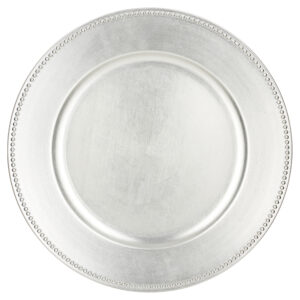ASSIETTES CROCO ARGENT (Lot 24 pièces - 33 cm) – Image 1