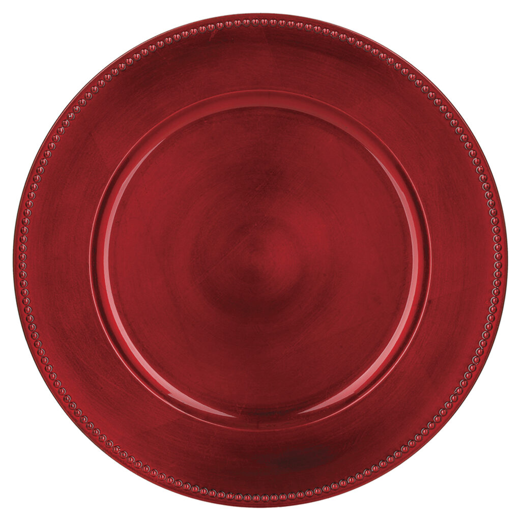 ASSIETTE ROUGES (Lot 24 pièces - 33 cm)