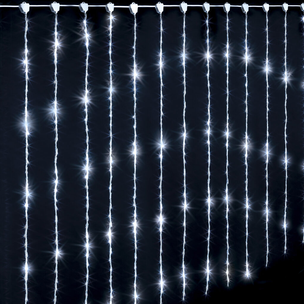 RIDEAU LUMINEUX 840 LEDS (Dimension L 2 x H 3 mètres) Leds blanches
