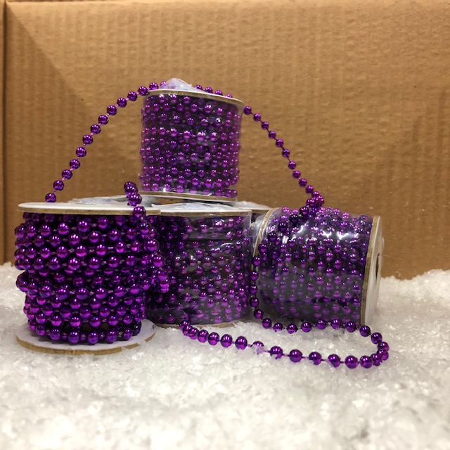 GUIRLANDE MICRO PERLES (Longueur 3.50 mètres) Perles violettes