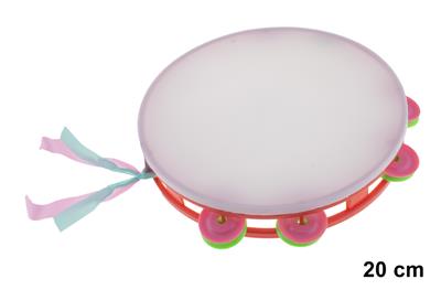 TAMBOURIN EN PLASTIQUE (Diamètre 20 cm)