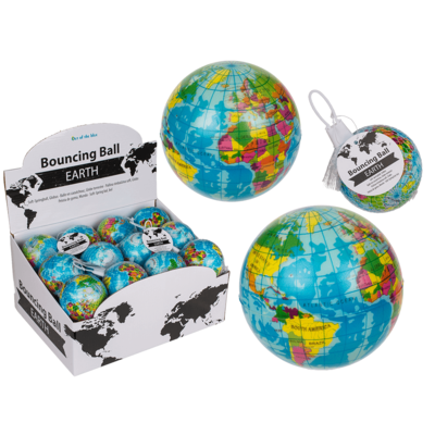 BALLE GLOBE TERRESTRE (Balle rebondissante 7.5 cm)