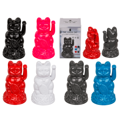 FIGURINE SOLAIRE CHAT COLORÉ (Fonctionne avec pile) Dimension 7 x 12 cm