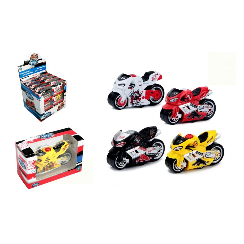 MOTO RÉTRO FRICTION (Métal - 9 cm - 4 coloris)