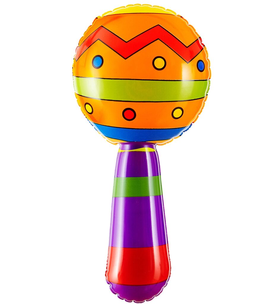 MARACAS GONFLABLES (Taille 20 cm - Clochettes)