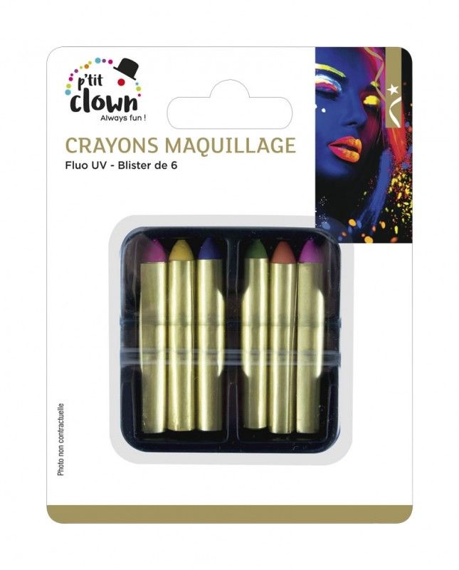 MAQUILLAGE FLUO UV (Coffret de 6 crayons)