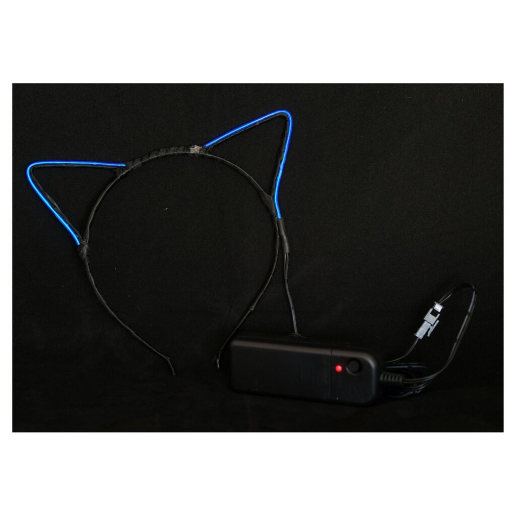 SERRE TÊTE CHAT NÉON (Oreilles à led - 2 coloris piles non fournies)