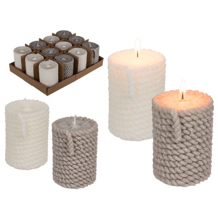 BOUGIE AVEC CORDAGE (Pack de 16 bougies 6 x 8 cm) Promotion - Lot 16 pièces