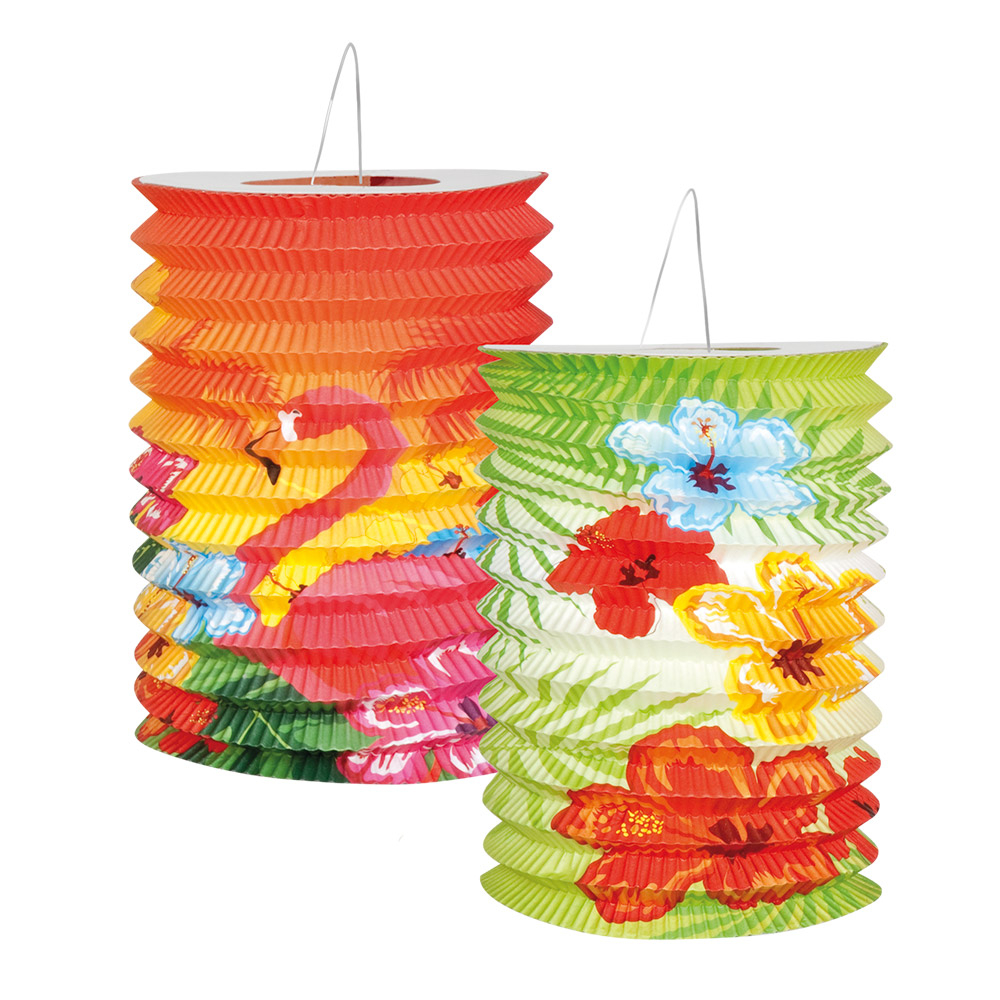 DUO LANTERNES HIBISCUS (Lampion 16 cm - 2 pièces)
