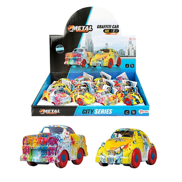 VOITURE FUN GRAFFITIS (Modèle rétro friction métal)