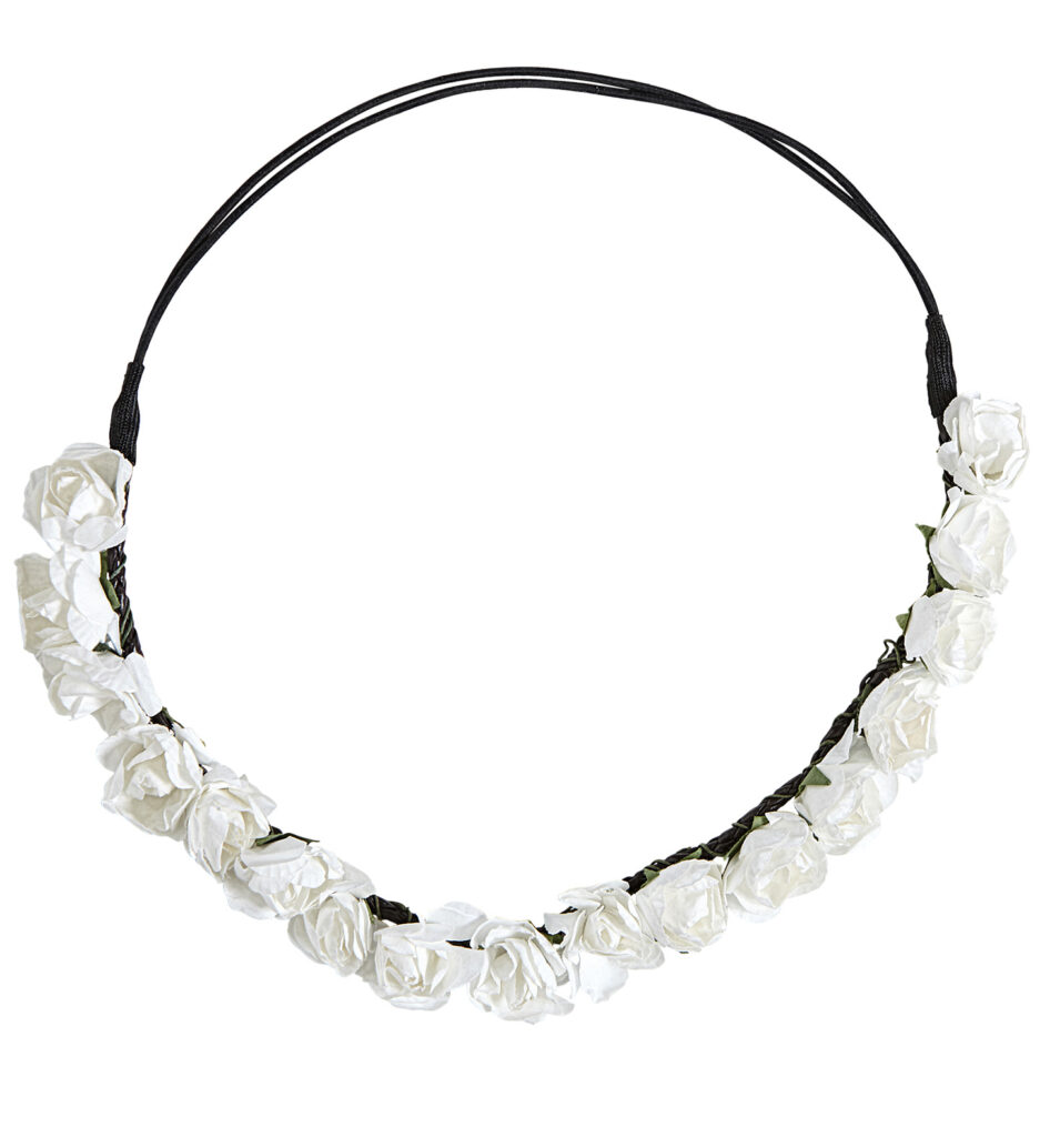 COURONNE AVEC DES FLEURS (Serre tête roses blanches)