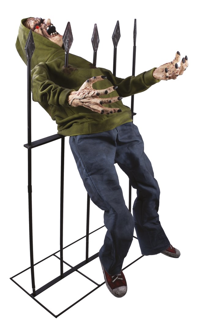 ZOMBIE EMPALÉ ANIMÉ (Automate son et lumière) Taille 140 cm - Démo vidéo – Image 1