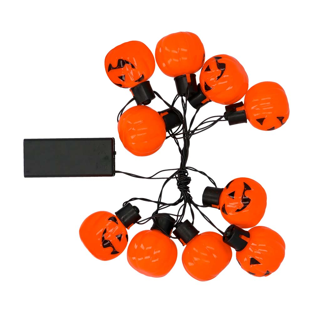 GUIRLANDE DE CITROUILLES (Décoration lumineuse) Longueur 175 cm